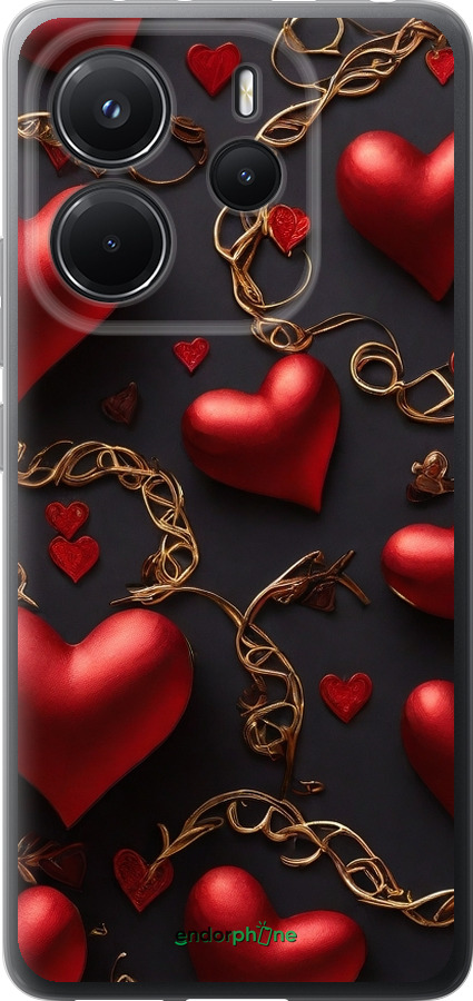 Силиконовый чехол Сердечки для Xiaomi Redmi Note 14 4G - 5831u-3903 изображение 