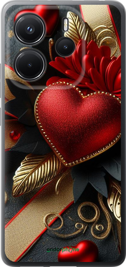 Силиконовый чехол Сердечки v2 для Xiaomi Redmi Note 14 4G - 5832u-3903 изображение 