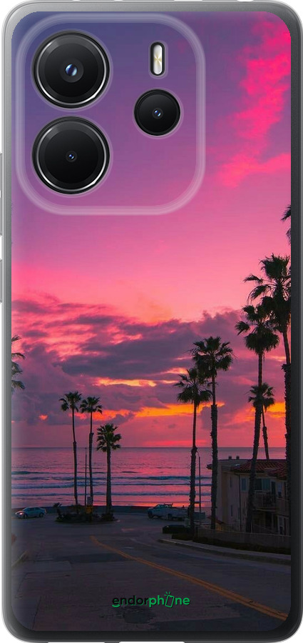 Силиконовый чехол Пальмы для Xiaomi Redmi Note 14 4G - 5873u-3903 изображение 