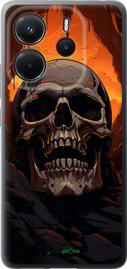 Силиконовый чехол Череп в пещере для Xiaomi Redmi Note 14 4G - 5959u-3903 изображение 