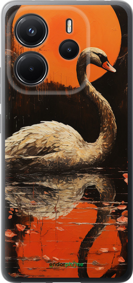 Силіконовий чехол Лебідь для Xiaomi Redmi Note 14 4G - 5964u-3903 изображение 