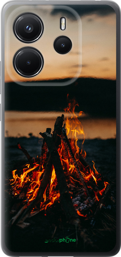 Силиконовый чехол Огонь для Xiaomi Redmi Note 14 4G - 6021u-3903 изображение 