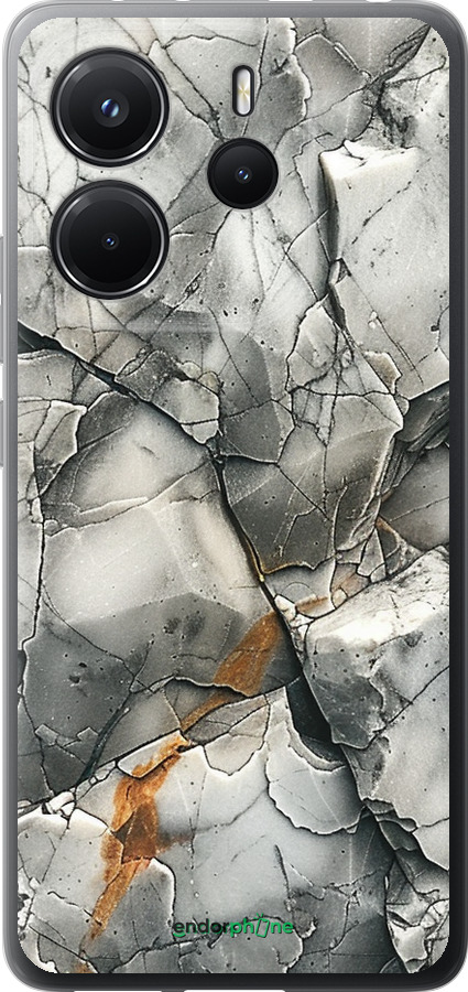 Силиконовый чехол Серый мрамор для Xiaomi Redmi Note 14 4G - 6041u-3903 изображение 