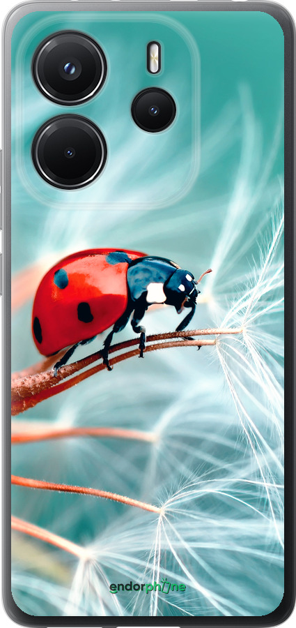 Силиконовый чехол Божья коровка для Xiaomi Redmi Note 14 4G - 6049u-3903 изображение 