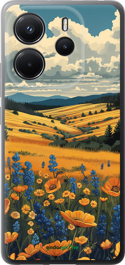 Силіконовий чехол Українське поле для Xiaomi Redmi Note 14 4G - 6082u-3903 изображение 