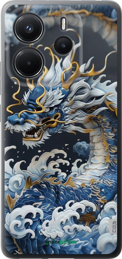 Силіконовий чехол Водяний дракон для Xiaomi Redmi Note 14 4G - 6113u-3903 изображение 