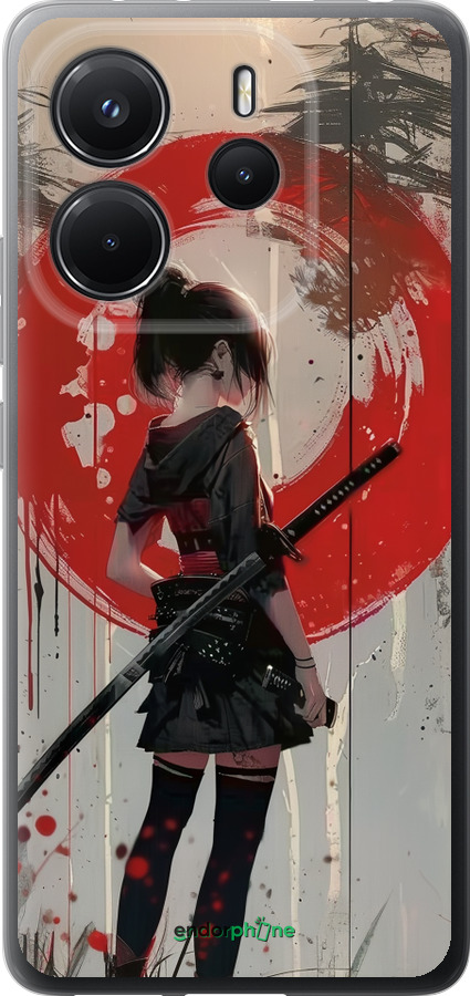 Силиконовый чехол Сумерки воина: Танец с катаной для Xiaomi Redmi Note 14 4G - 6123u-3903 изображение 
