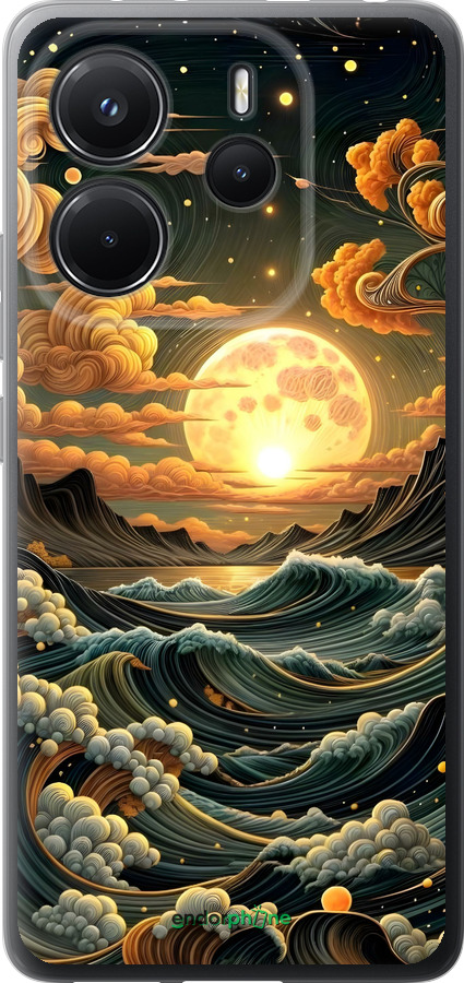 Силіконовий чехол Арт волны для Xiaomi Redmi Note 14 4G - 6332u-3903 изображение 
