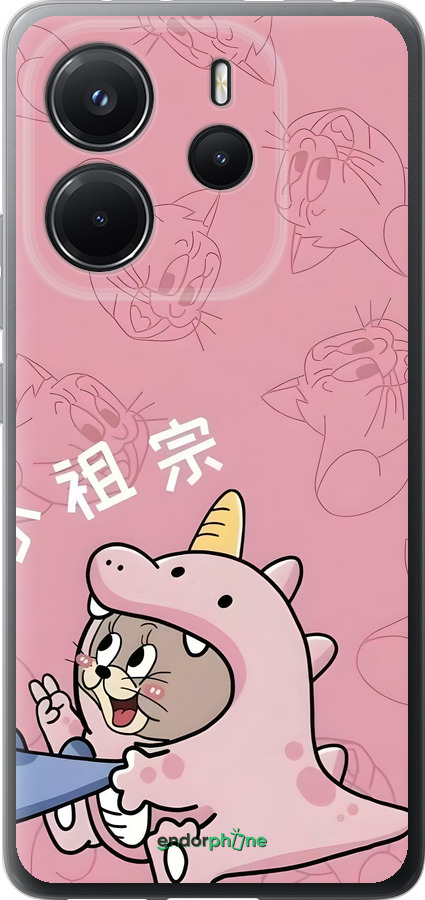 Силиконовый чехол Том и джерри 2 для Xiaomi Redmi Note 14 4G - 6359u-3903 изображение 
