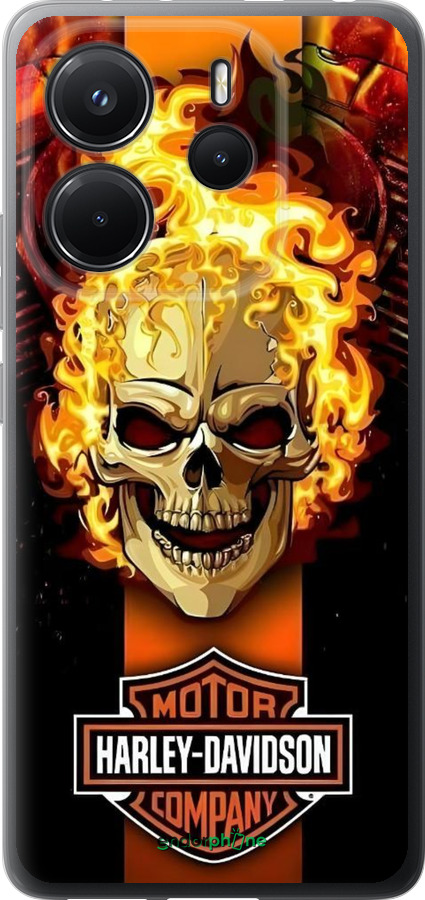 Силиконовый чехол Харлей девидсон для Xiaomi Redmi Note 14 4G - 6370u-3903 изображение 
