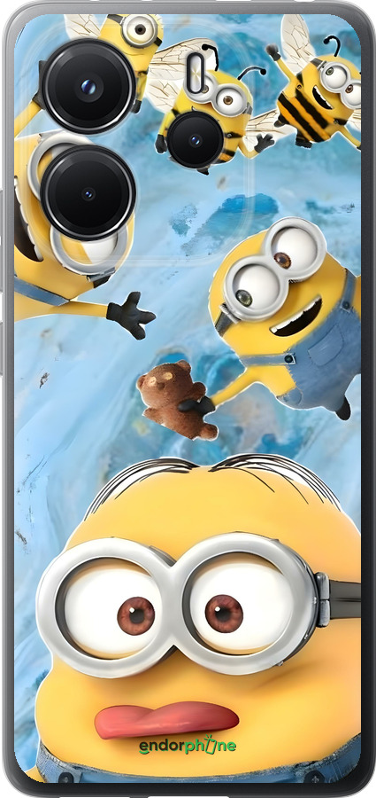 Силиконовый чехол Миньоны для Xiaomi Redmi Note 14 4G - 6386u-3903 изображение 