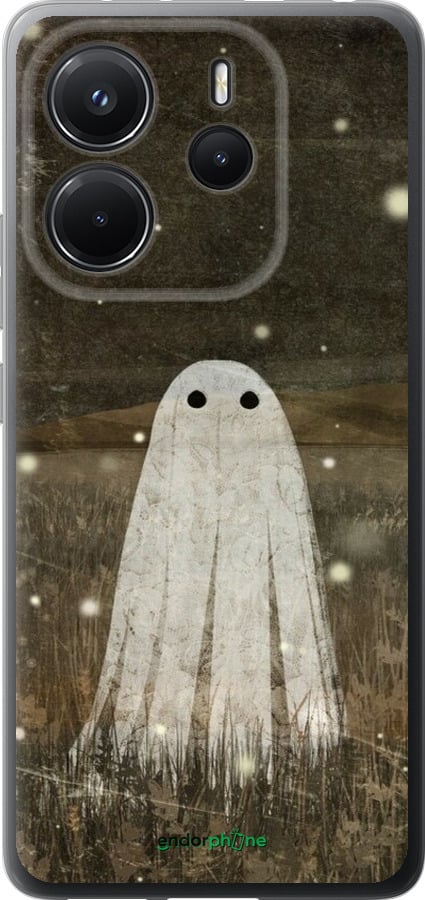 Силиконовый чехол Привидение и светлячки для Xiaomi Redmi Note 14 4G - 6406u-3903 изображение 