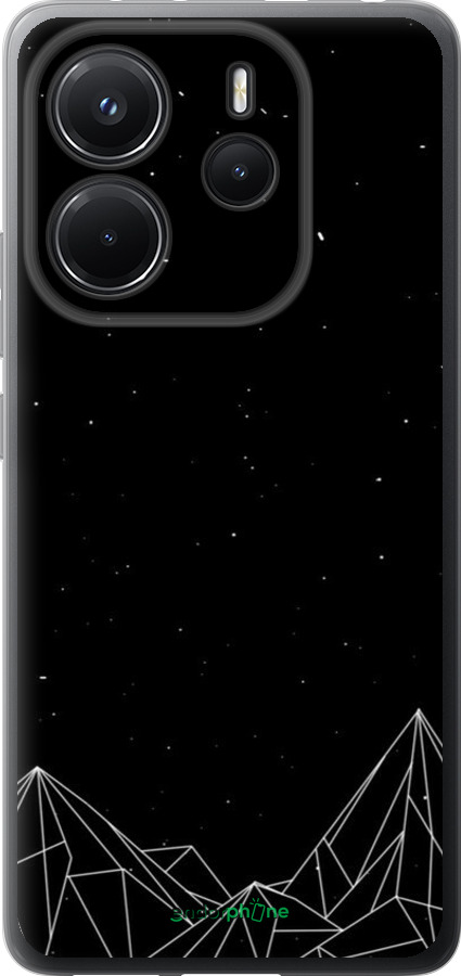 Силіконовий чехол Чорно білі абстрактні гори для Xiaomi Redmi Note 14 4G - 6437u-3903 изображение 