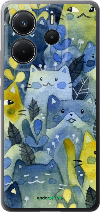 Силиконовый чехол С изображением кошачьего леса для Xiaomi Redmi Note 14 4G - 6447u-3903 изображение 