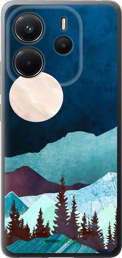 Силіконовий чехол Гірська ідилія нічний краєвид для Xiaomi Redmi Note 14 4G - 6488u-3903 изображение 
