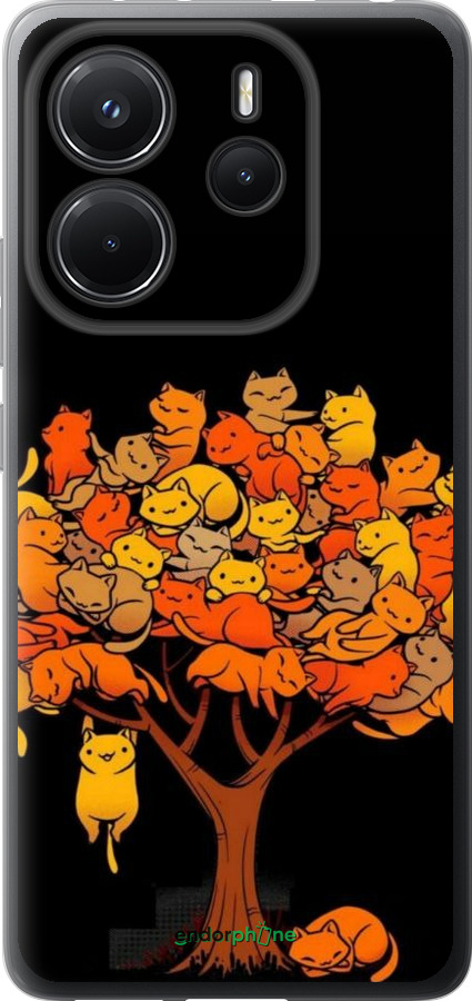 Силиконовый чехол Дерево и котики для Xiaomi Redmi Note 14 4G - 6516u-3903 изображение 