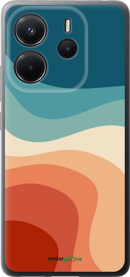 Силиконовый чехол В стиле ретро с волнами для Xiaomi Redmi Note 14 4G - 6531u-3903 изображение 