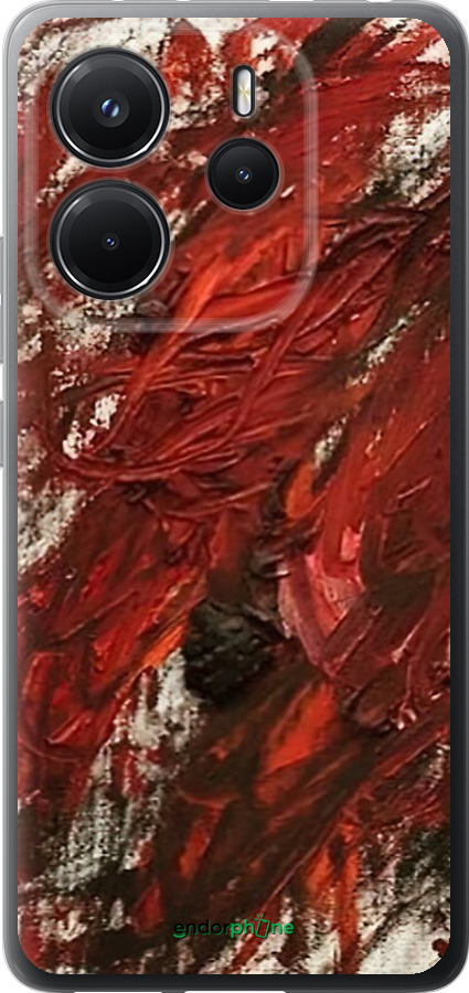 Силиконовый чехол Абстрактная композиция в красных тонах для Xiaomi Redmi Note 14 4G - 6541u-3903 изображение 