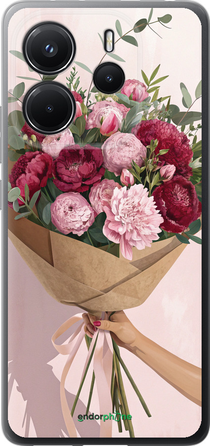 Силіконовий чехол Півонії 1 для Xiaomi Redmi Note 14 4G - 6705u-3903 изображение 