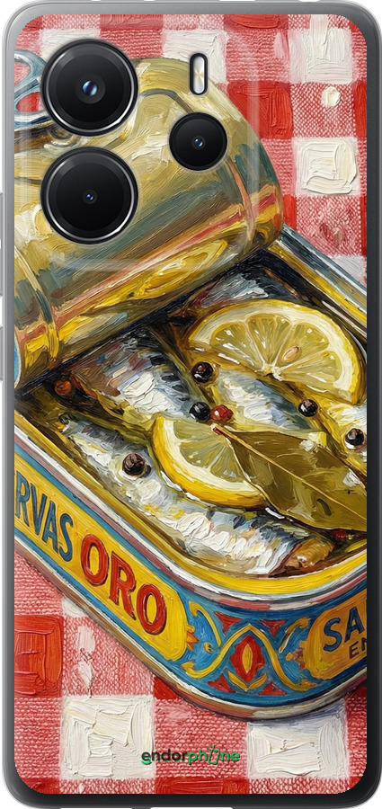 Силиконовый чехол Vintage Sardine Tin Phone для Xiaomi Redmi Note 14 4G - 6772u-3903 изображение 