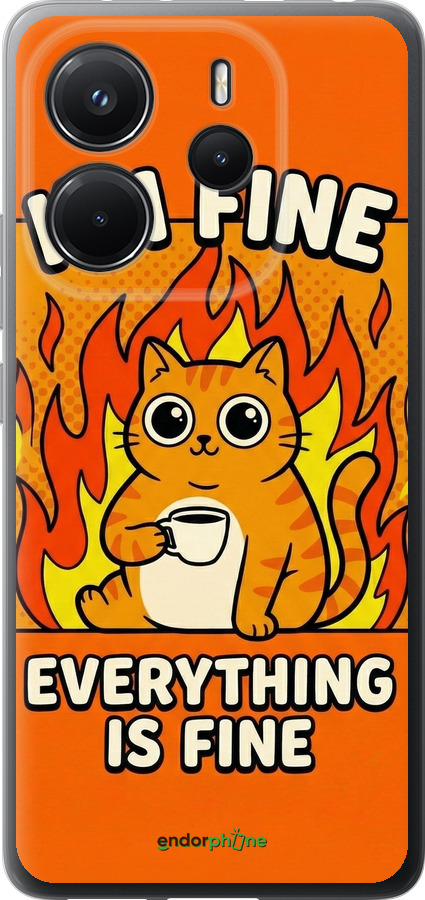 Силіконовий чехол Funny Cat для Xiaomi Redmi Note 14 4G - 6786u-3903 изображение 