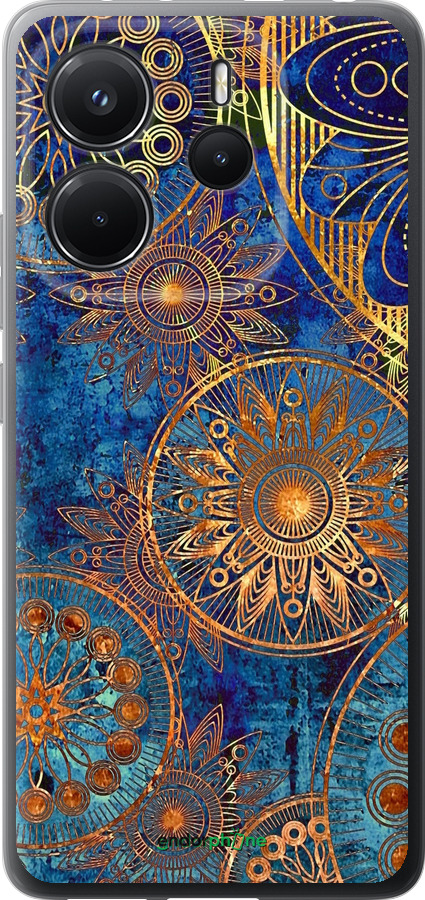 Силиконовый чехол Золотой узор для Xiaomi Redmi Note 14 4G - 678u-3903 изображение 
