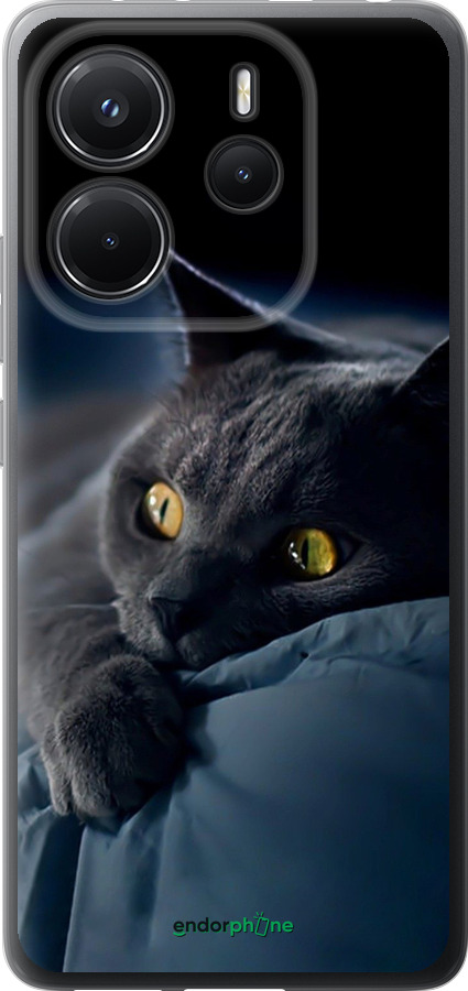 Силіконовий чехол Димчастий кіт для Xiaomi Redmi Note 14 4G - 825u-3903 изображение 