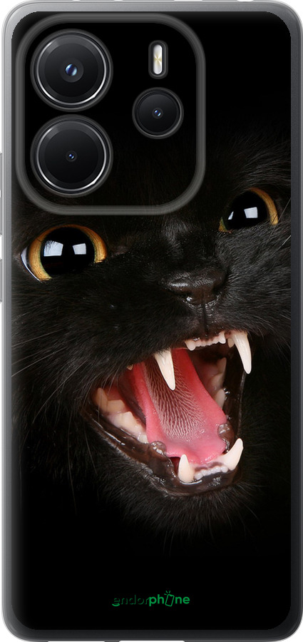 Силіконовий чехол Чорна кішка для Xiaomi Redmi Note 14 4G - 932u-3903 изображение 