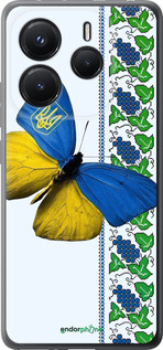 Силиконовый чехол Желто-голубая бабочка для Xiaomi Redmi Note 14 5G - 1054u-3811 изображение 