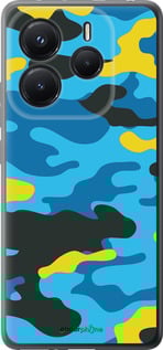 Силиконовый чехол Желто-голубой камуфляж для Xiaomi Redmi Note 14 5G - 1084u-3811 изображение 