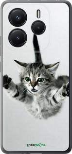 Силиконовый чехол Летящий котёнок для Xiaomi Redmi Note 14 5G - 2322u-3811 изображение 