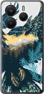 Силиконовый чехол Арт-орел на фоне природы для Xiaomi Redmi Note 14 5G - 3983u-3811 изображение 
