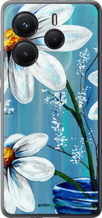 Силиконовый чехол Красивые арт-ромашки для Xiaomi Redmi Note 14 5G - 4031u-3811 изображение 