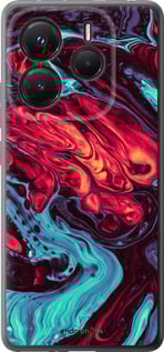 Силиконовый чехол Синяя красная абстакция для Xiaomi Redmi Note 14 5G - 5339u-3811 изображение 
