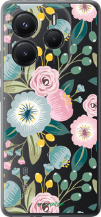 Силиконовый чехол Цветочные обои v2 для Xiaomi Redmi Note 14 5G - 5602u-3811 изображение 