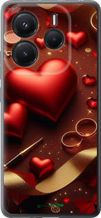 Силіконовий чехол Сердечки v3 для Xiaomi Redmi Note 14 5G - 5833u-3811 изображение 
