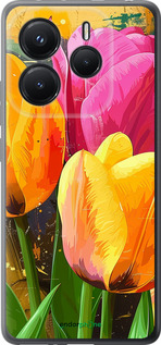 Силиконовый чехол Нарисованные тюльпаны для Xiaomi Redmi Note 14 5G - 5990u-3811 изображение 