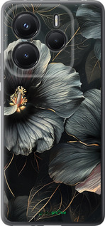 Силиконовый чехол Черные цветы для Xiaomi Redmi Note 14 5G - 6031u-3811 изображение 