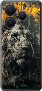 Силиконовый чехол Лев в золотых красках для Xiaomi Redmi Note 14 5G - 6155u-3811 изображение 