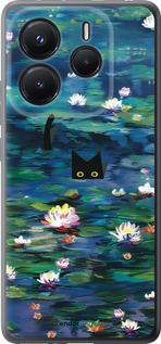 Силіконовий чехол с изображением водяных лилий и кошек для Xiaomi Redmi Note 14 5G - 6257u-3811 изображение 