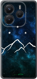 Силиконовый чехол Горы и звезды нарисованы на фоне галактики для Xiaomi Redmi Note 14 5G - 6490u-3811 изображение 