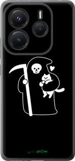 Силиконовый чехол Минималистичный арт: смерть и кошка для Xiaomi Redmi Note 14 5G - 6529u-3811 изображение 