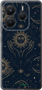 Силиконовый чехол 'Celestial Harmony: Sun & Moon Gold Mystic Pattern' для Xiaomi Redmi Note 14 5G изображение 3