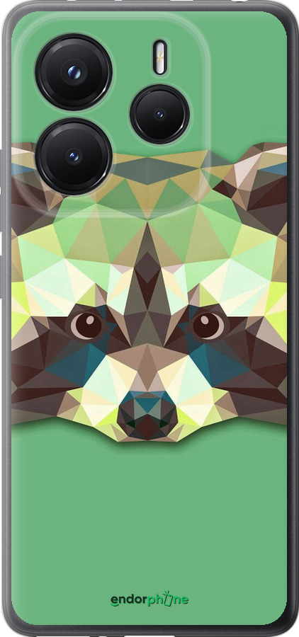 Силиконовый чехол Енот для Xiaomi Redmi Note 14 5G - 1217u-3811 изображение 