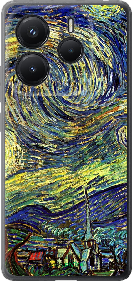 Силіконовий чехол Вінсент Ван Гог. Зоряна ніч для Xiaomi Redmi Note 14 5G - 163u-3811 изображение 