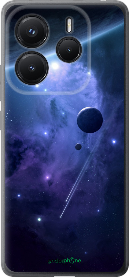 Силіконовий чехол Планети в синьому космосі для Xiaomi Redmi Note 14 5G - 171u-3811 изображение 
