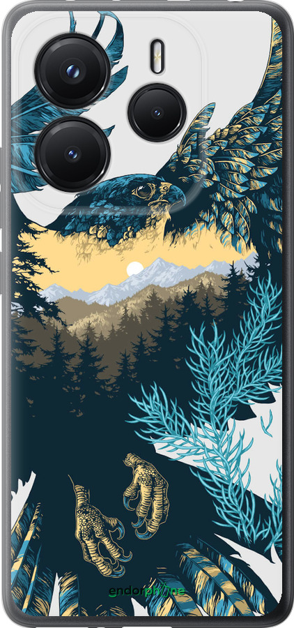 Силиконовый чехол Арт-орел на фоне природы для Xiaomi Redmi Note 14 5G - 3983u-3811 изображение 