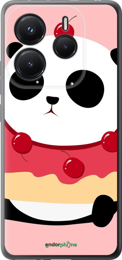 Силиконовый чехол Панда с пончиком для Xiaomi Redmi Note 14 5G - 3991u-3811 изображение 