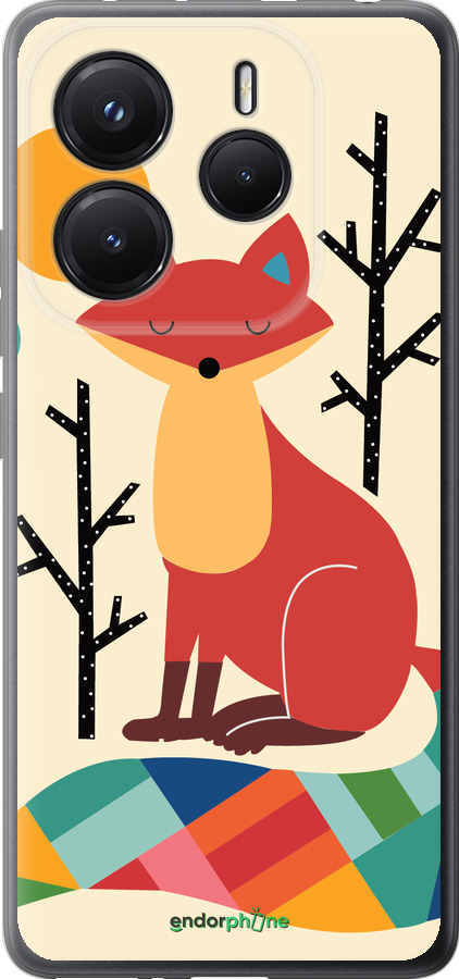 Силиконовый чехол Rainbow fox для Xiaomi Redmi Note 14 5G - 4010u-3811 изображение 