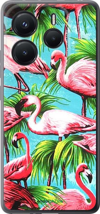 Силиконовый чехол Tropical background для Xiaomi Redmi Note 14 5G - 4016u-3811 изображение 